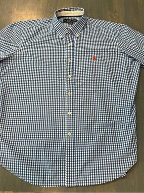 Polo by Ralph Lauren Blue Gingham Button-Down Shirt - Size XL